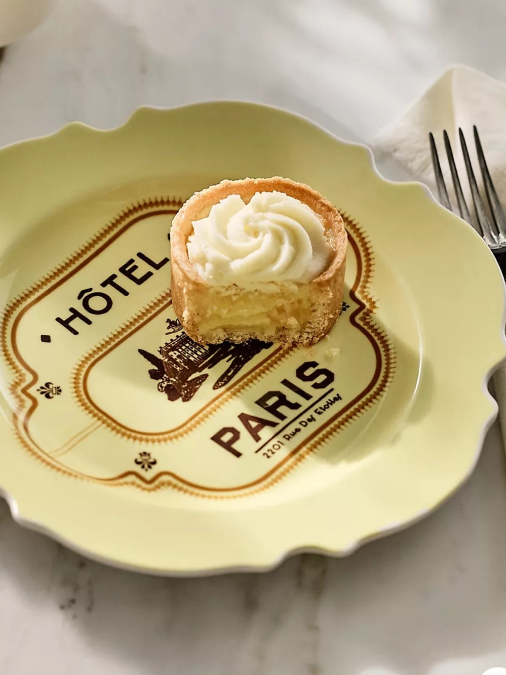 Anthropologie Reverie Stoneware Yellow Paris Dessert Plates, NWT